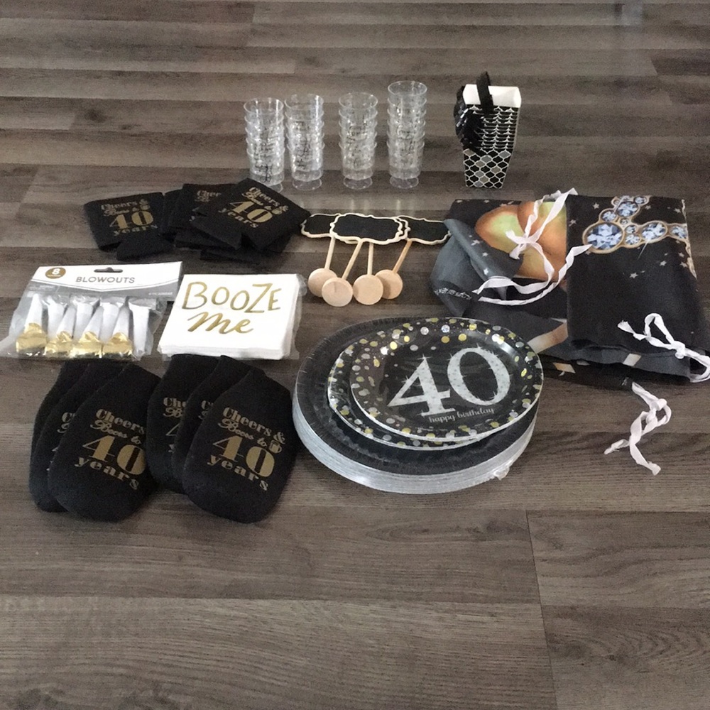40th birthday party supplies